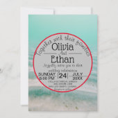 水中シースターネイビー結婚式招待状 招待状 (正面)