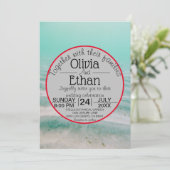 水中シースターネイビー結婚式招待状 招待状 (スタンド正面)