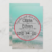 水中シースターネイビー結婚式招待状 招待状 (正面/裏面)