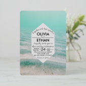 水中シースター海軍結婚のフォイル招待状 箔招待状 (立ち正面)