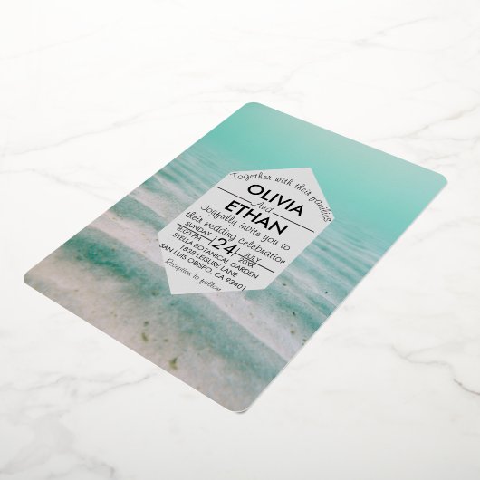 水中シースター海軍結婚のフォイル招待状 箔招待状 (回転した状態)