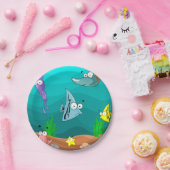 水中シーバースデーパーティー ペーパープレート (パーティー)