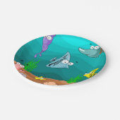 水中シーバースデーパーティー ペーパープレート (アングル)