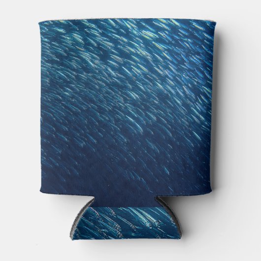 水中シーフィッシュスクール抽象芸術 缶クーラー (正面)