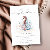 水中シーホース海藻カップルのシャワー招待状 サンキューカード