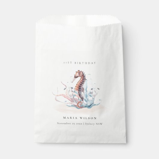 水中シーホース海藻コーラルエイジ誕生日 フェイバーバッグ (正面)
