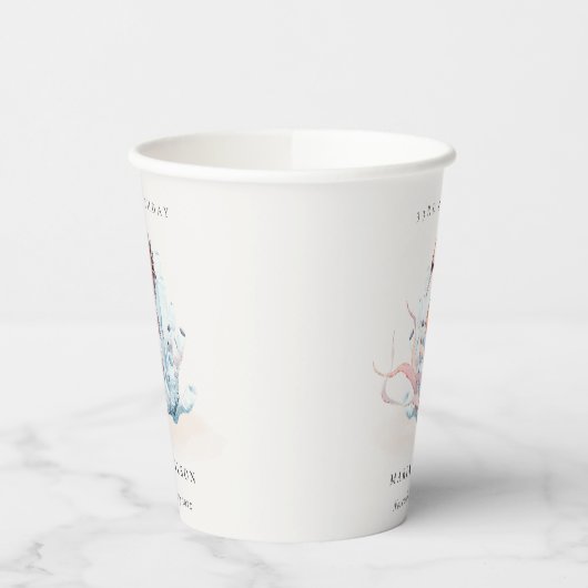 水中シーホース海藻コーラルエイジ誕生日 紙コップ (左)