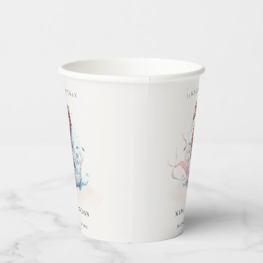 水中シーホース海藻コーラルエイジ誕生日 紙コップ (右)