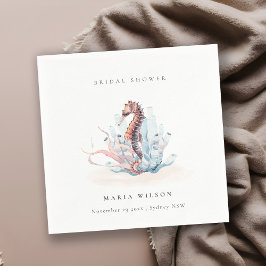 水中シーホース海藻サンゴブライダルシャワー スタンダードカクテルナプキン