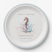 水中シーホース海藻サンゴブライダルシャワー ペーパープレート (正面)