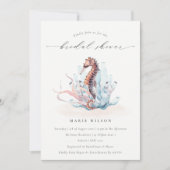 水中シーホース海藻ブライダルシャワー招待状 サンキューカード (正面)