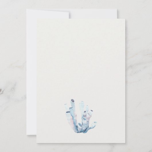 水中シーホース海藻ベビーシャワー招待状 サンキューカード (裏面)