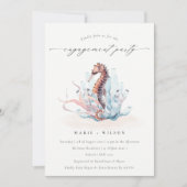 水中シーホース海藻婚約招待状 サンキューカード (正面)