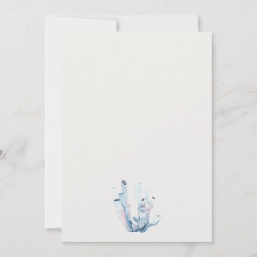 水中シーホース海藻婚約招待状 サンキューカード (裏面)