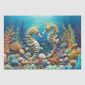 水中シーユニコーンのカップル – Decopage - 薄葉紙 (正面)