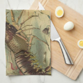 水中シーライフエビ、ヴィンテージ海動物 キッチンタオル (四つ折り)