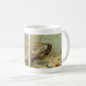 水中シーライフエビ、ヴィンテージ海動物 コーヒーマグカップ (正面右)