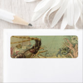 水中シーライフエビ、ヴィンテージ海動物 ラベル (インサイチュ)