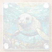 水中シールステンドグラス美術 ガラスコースター (裏面)