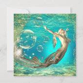 水中スイミングファンタジーマーメイドフラットカード (正面)