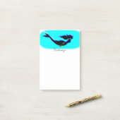 水中スイミングブラックマーメイド ポストイット (デスク上)