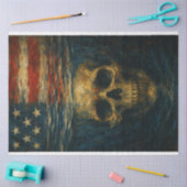 水中スカルと反射デコパージュ紙 薄葉紙 (クラフト)