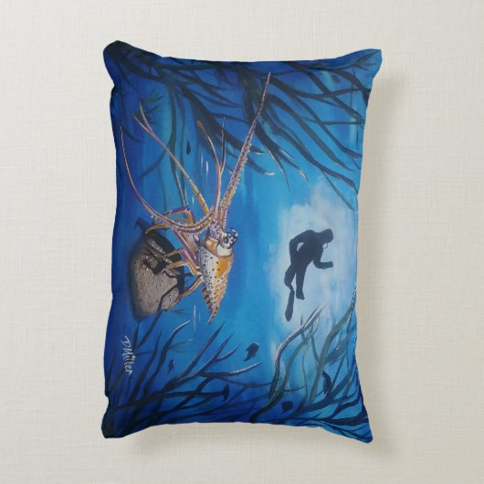 水中スキューバダイバーシーン アクセントクッション (裏面(縦))