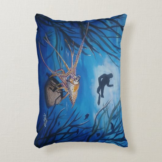 水中スキューバダイバーシーン アクセントクッション (正面(垂直))