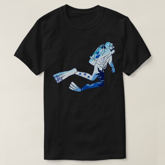 水中スキューバダイビング・スノーケリング 海洋生物 スキューバダイバー Tシャツ (デザイン正面)