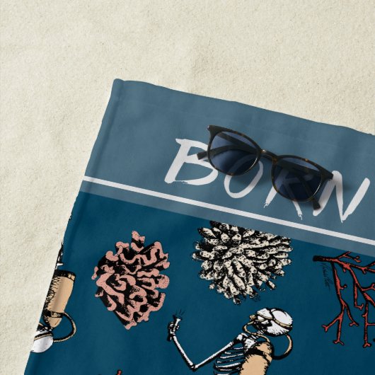 水中スポーツスケルトンスキューバダイバ生まれーへダイビング ビーチタオル (インサイチュ)