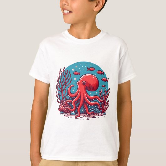 水中タコT Tシャツ (正面)