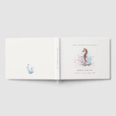 水中タツノオトシゴの海藻とサンゴのベビーシャワー ゲストブック (全面)