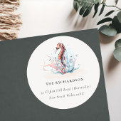 水中タツノオトシゴの海藻とサンゴの住所 ラウンドシール