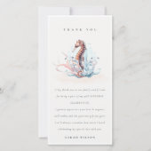 水中タツノオトシゴの海藻サンゴ 誕生日どんな年齢でも サンキューカード (正面)