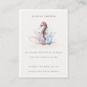 水中タツノオトシゴの海藻 ディスプレイ ベビーシャワー エンクロージャーカード (正面)