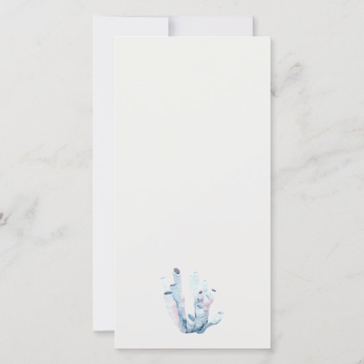 水中タツノオトシゴ 海藻 サンゴ 誕生日 すべての年齢 サンキューカード (裏面)