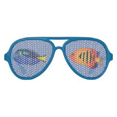 水中ダイバー熱帯水族館水槽 アビエーターサングラス (正面)