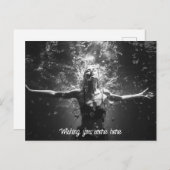 水中ダンスの女性B&W写真 ポストカード (正面/裏面)