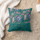 水中ティール（緑がかった色）リュックス |グリーンパステル金ゴールドシーシェル クッション (ブランケット)