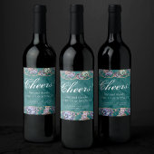 水中ティール（緑がかった色）リュックス |グリーンパステル金ゴールドシーシェル ワインラベル