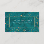 水中ティール（緑がかった色）リュックス |グリーンパステル金ゴールドシーシェル 名刺 (裏面)