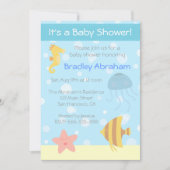 水中テーマのベビーシャワーの招待 招待状 (正面)