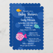 水中テーマベビーシャワー招待状 招待状 (正面/裏面)