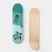 水中テーマ模様 スケートボード (正面)