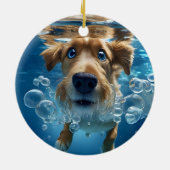 水中ドッグスイミングバブルオーナメント セラミックオーナメント (裏面)