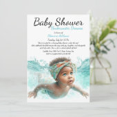 水中ドリームウォーターカラーベビーシャワー 招待状 (スタンド正面)