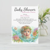 水中ドリームウォーターカラーベビーシャワー 招待状 (スタンド正面)