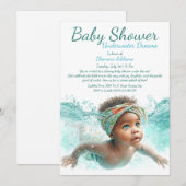 水中ドリームス 水彩 ベイビーシャワー 招待状 (正面/裏面)