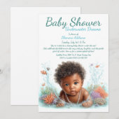 水中ドリームス 水彩 ベビーシャワー 招待状 (正面/裏面)