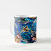 水中ドルフィンズコーラルリーフ コーヒーマグカップ (正面左)